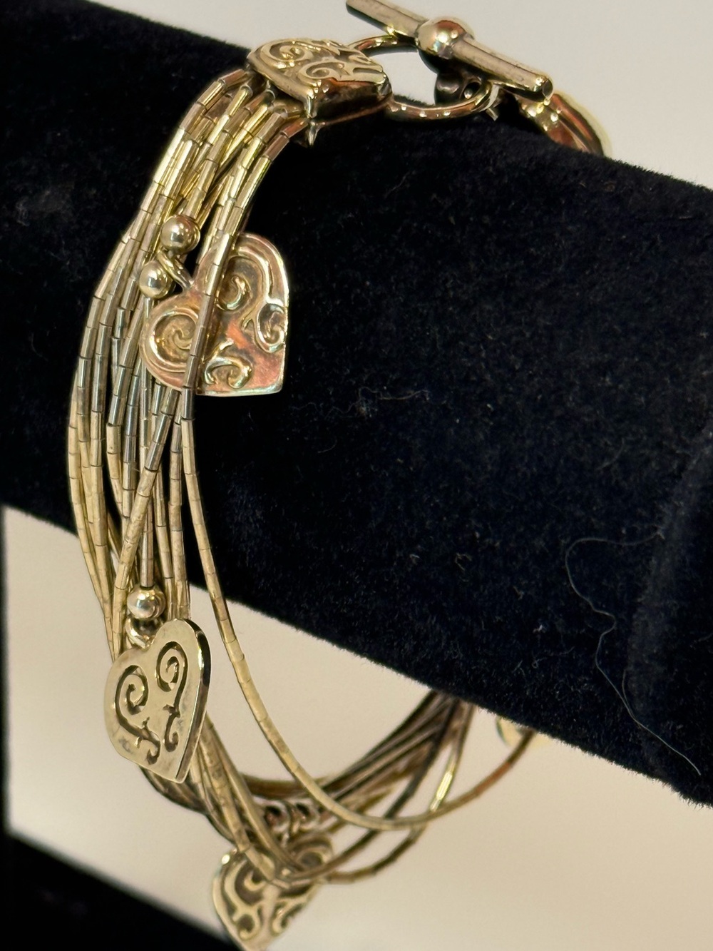 Dakota West Gold Vermeil .925 Sterling Liquid Silver Heart Bracelet -Vintage
